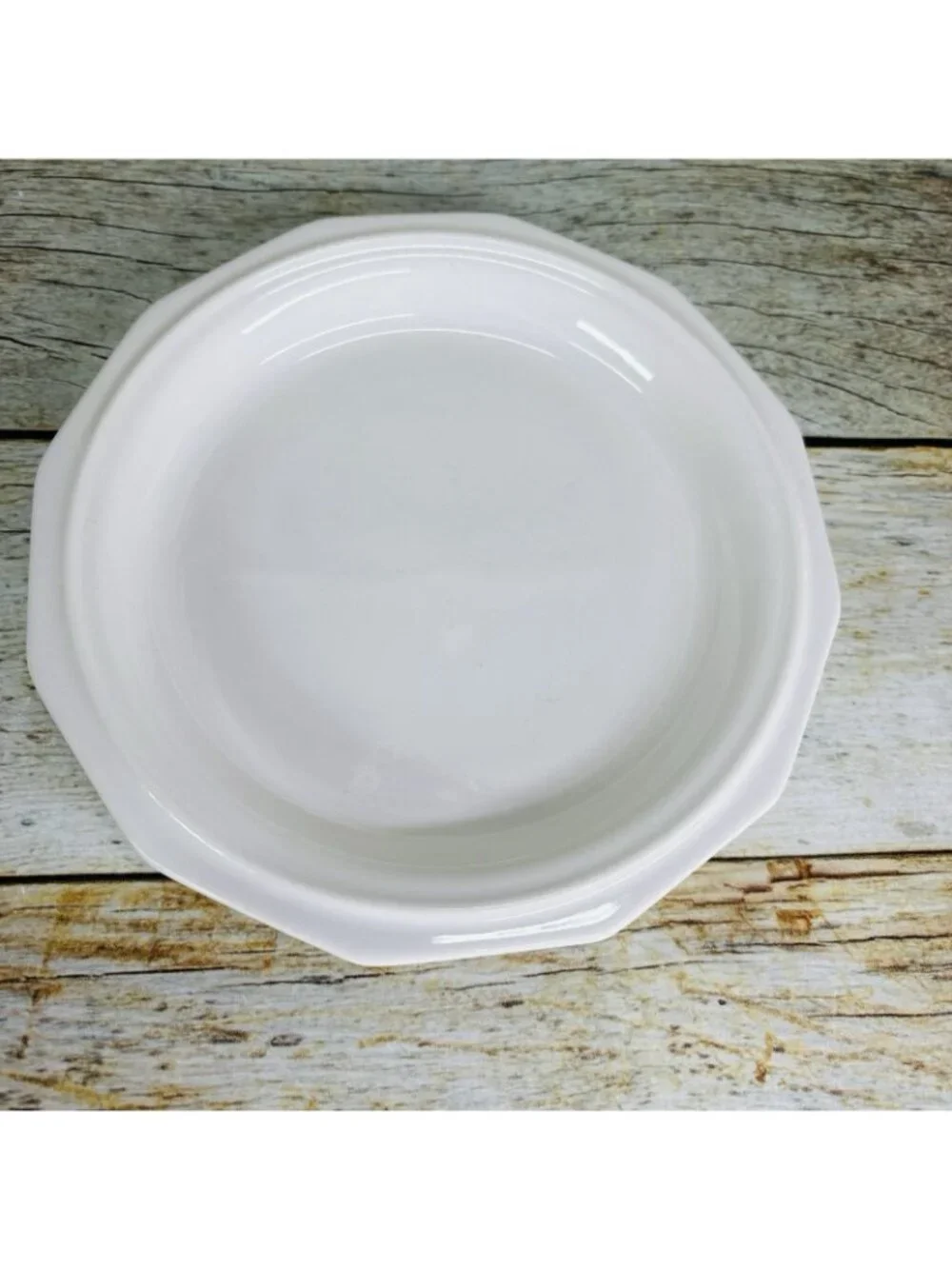 Pfaltzgraff HERITAGE WHITE Multisided Castle Mark Stoneware Salad Plates Set 6